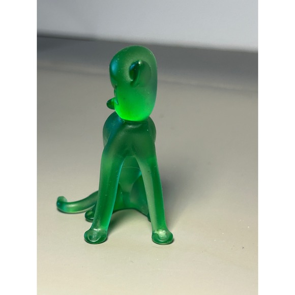 Set of 4 Frosted Glass Cat Figurines Pink Blue Purple Green Art Glass Miniatures - Picture 14 of 16